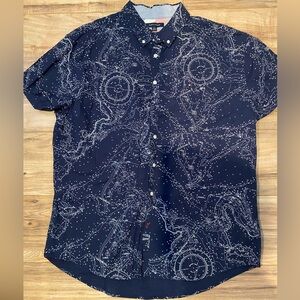 Vintage Tommy Hilfiger compass all over print button down shirt Polo pwing bear